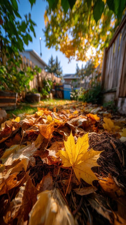 Las hojas de otoño en un sendero al jardín libre illustration