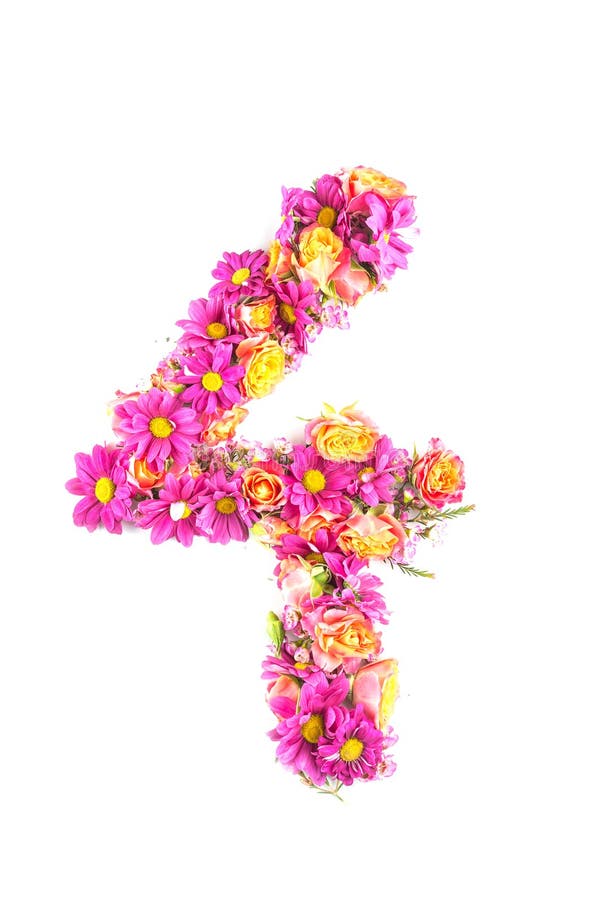 Las letras y los números hechos de las flores vivas aisladas en el fondo blanco, hacen el texto con el alfabeto de las flores, id imágenes de archivo libres de regalías Las letras y los números hechos de las flores vivas aisladas en el fondo blanco, hacen el texto con el alfabeto de las flores, id imágenes de archivo libres de regalías