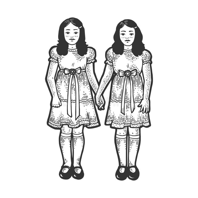 Muchachas De Los Gemelos Y Su Novia Fea Stock De Ilustración