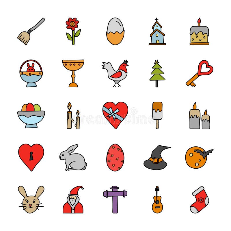 Las ocasiones garabatean iconos embalan libre illustration Las ocasiones garabatean iconos embalan libre illustration