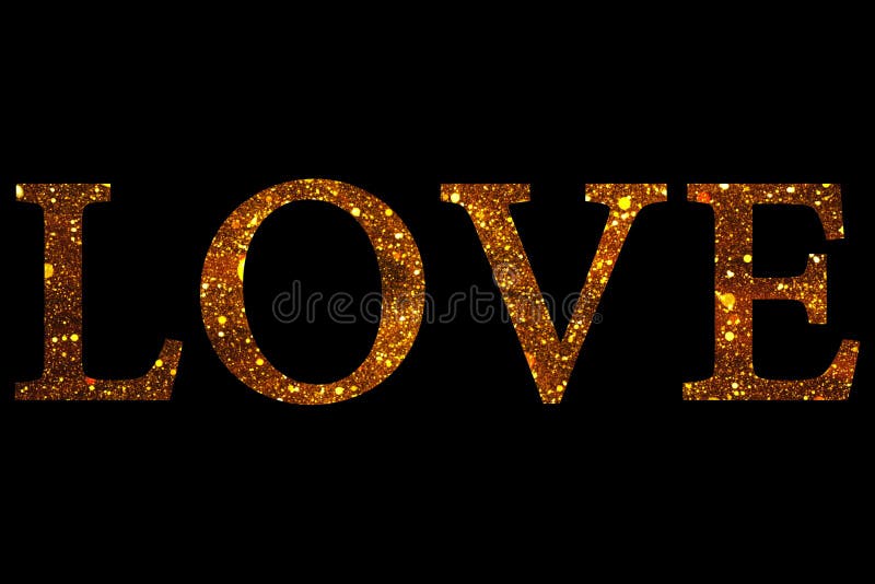 Las partículas de la chispa del brillo del oro aman forma de la palabra en el fondo negro, amor festivo del día de San Valentín d stock de ilustración Las partículas de la chispa del brillo del oro aman forma de la palabra en el fondo negro, amor festivo del día de San Valentín d stock de ilustración