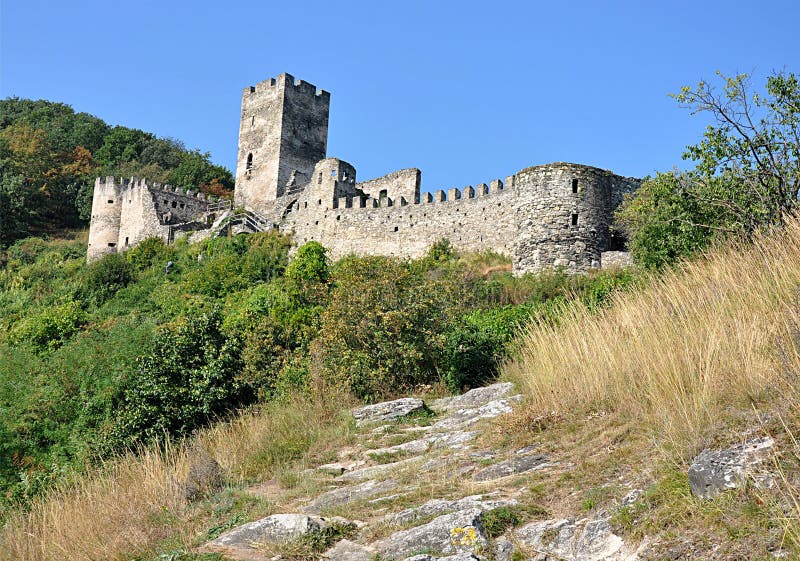 Las ruinas se escudan, perro de Pomerania del pueblo, Austria, Europa fotografía de archivo libre de regalías Las ruinas se escudan, perro de Pomerania del pueblo, Austria, Europa fotografía de archivo libre de regalías