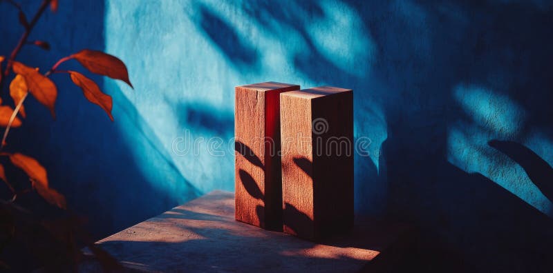 Las tablas de madera iluminadas con luz solar sobre una mesa moderna definen el espacio de juego escandinavo optimizado para los c imagen de archivo
