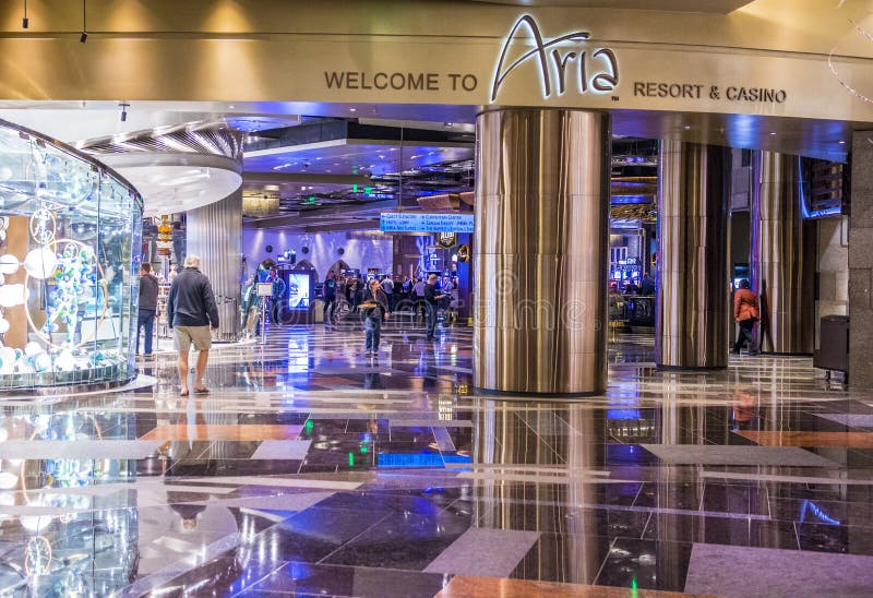 The interior of Aria Resort and Casino in Las Vegas Stock Photo