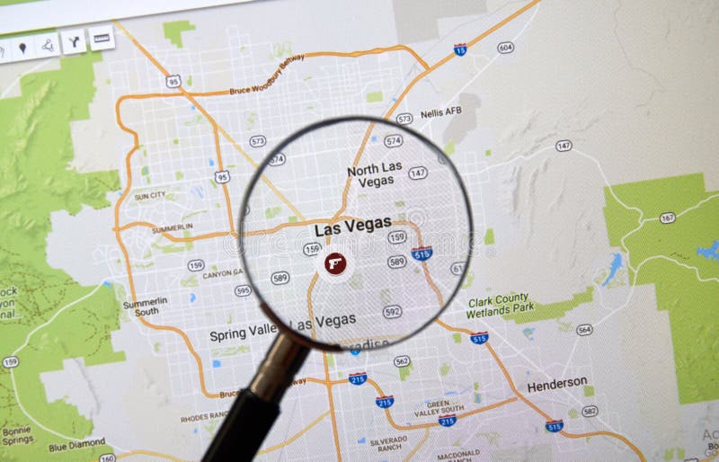 Las Vegas auf GoogleKarte redaktionelles bild. Bild von nevada 101037535