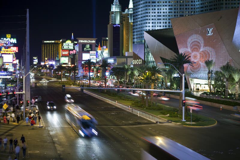 Las Vegas city at night editorial stock image. Image of boulevard -  122619509