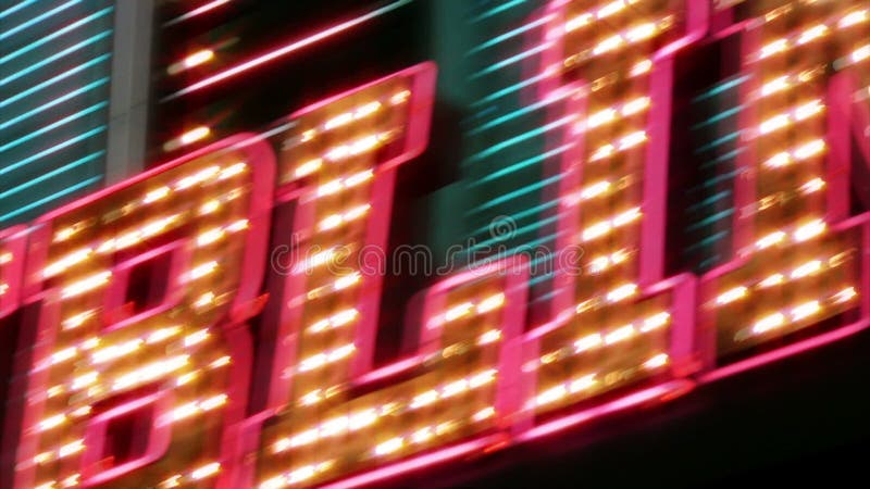 Las Vegas Casino Neon Sign with Flashing Light Bulbs