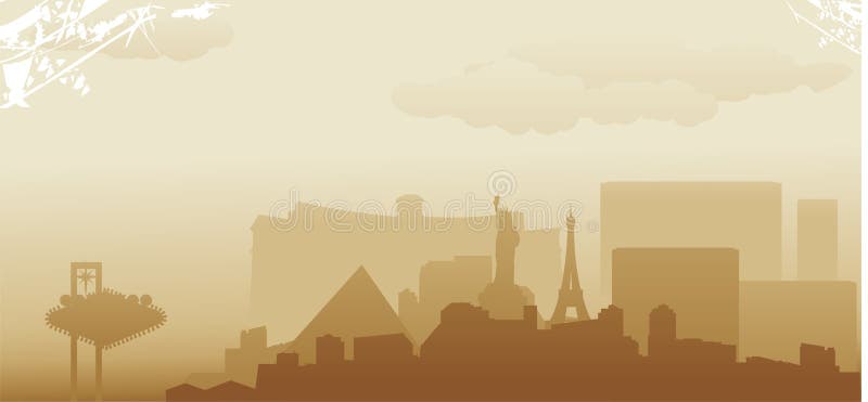 Las Vegas horisont royaltyfri illustrationer Las Vegas horisont royaltyfri illustrationer