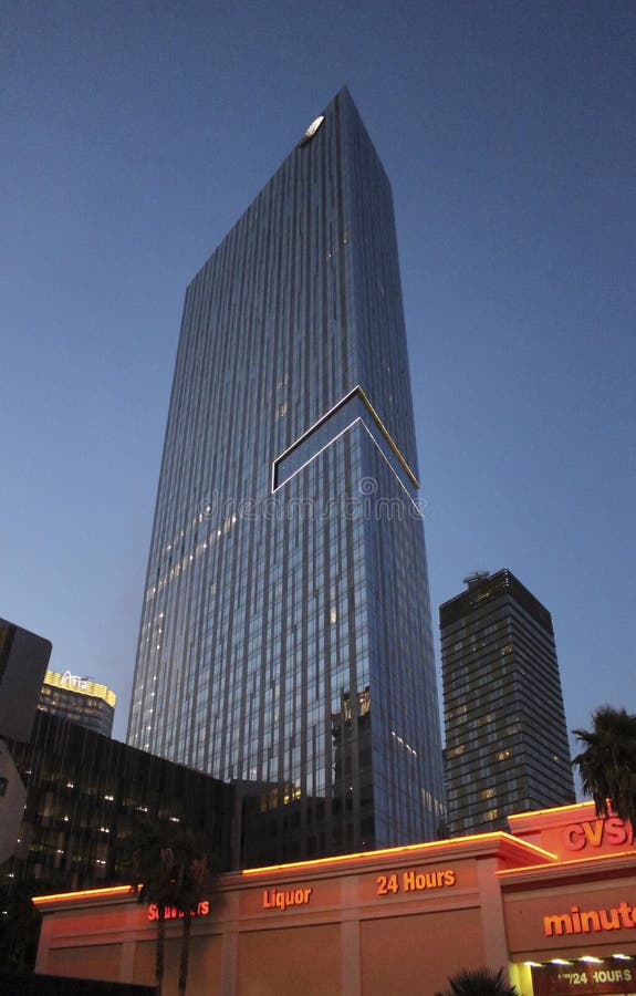 Las Vegas Mandarin Hotel by Night Editorial Stock Image Image of