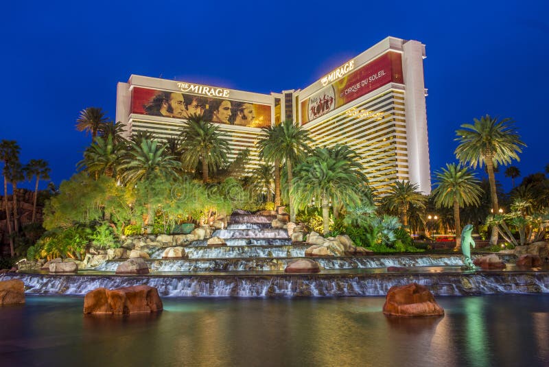 The Mirage, Caesars Palace and Other Resorts on the Strip. Editorial ...