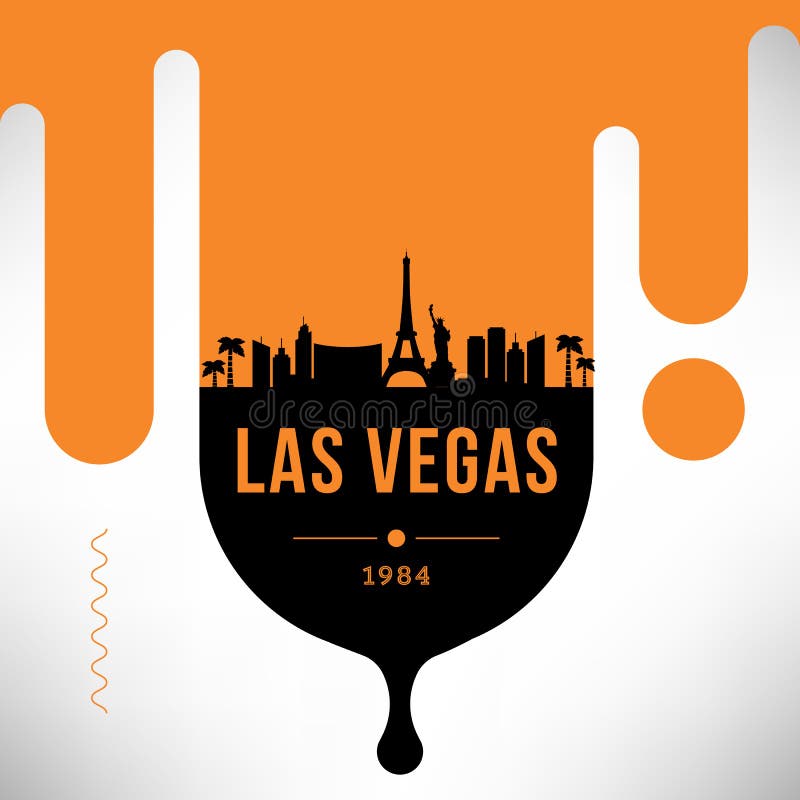 Las Vegas Modern  Banner Design with Vector Skyline Stock