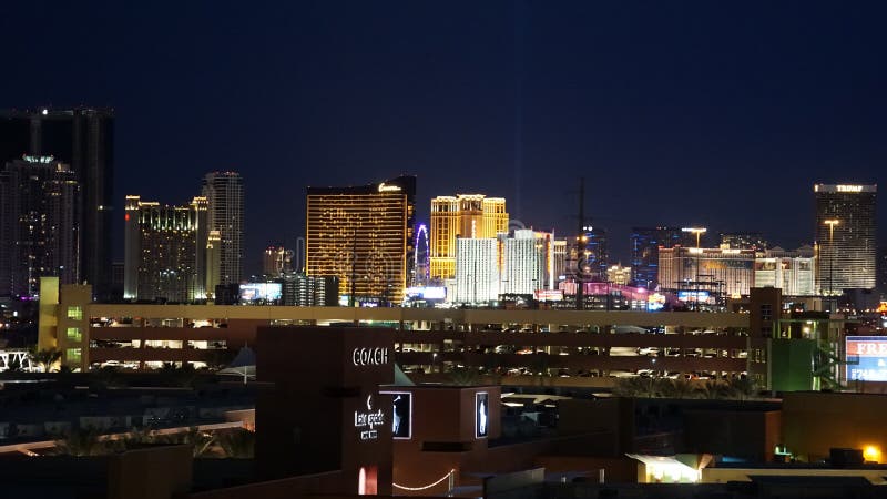 Las Vegas, Nevada Strip And Premium Outlets Editorial Photo - Image of buildings, night: 61969486