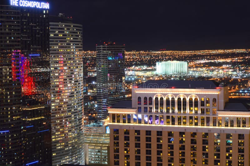 Las Vegas, Nevada, USA - 23. Januar 2016: Las Vegas-Streifen nachts lizenzfreies stockbild Las Vegas, Nevada, USA - 23. Januar 2016: Las Vegas-Streifen nachts lizenzfreies stockbild