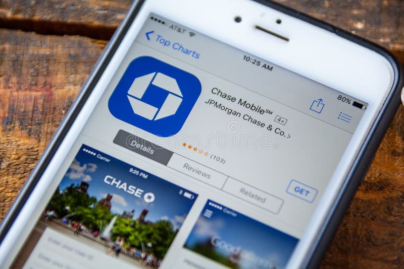 LAS VEGAS, NV - 22 september 2016 - Chase Bank iPhone App in de Apple App Store voor download. Selectieve focus stock afbeelding