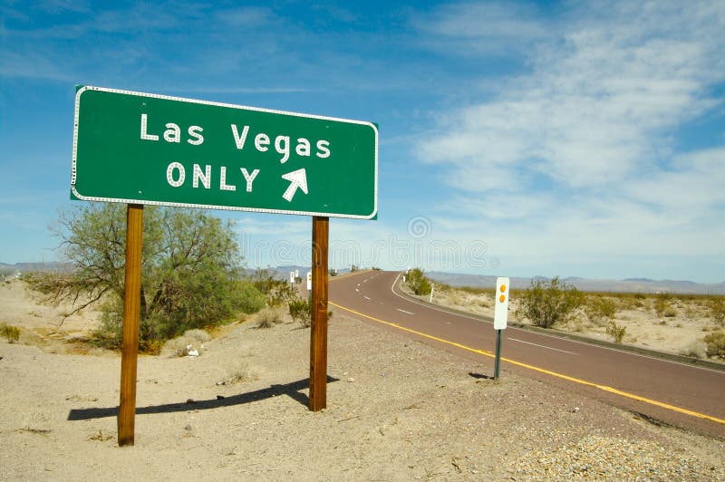 Las Vegas only Road Sign stock image. Image of exit, trip - 2762377
