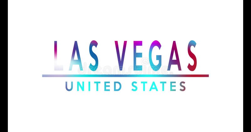 Las Vegas. Sign in neon style. Popular abstract ultraviolet light glowing neon lines. Seamless loop. 4K