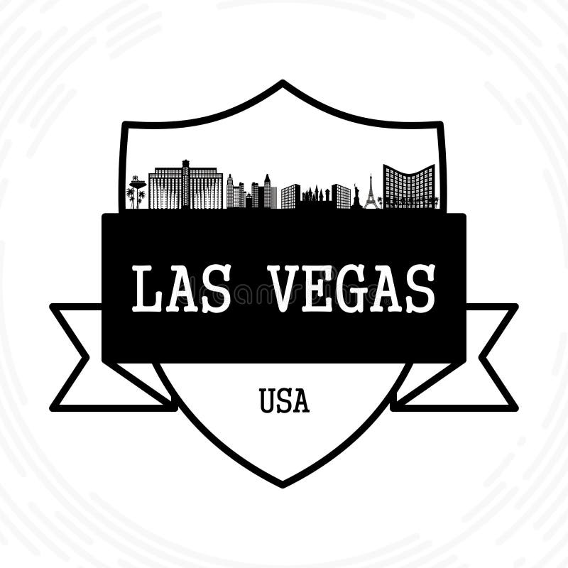 Map Pin with Las Vegas Skyline Stock Vector - Illustration of shadow ...