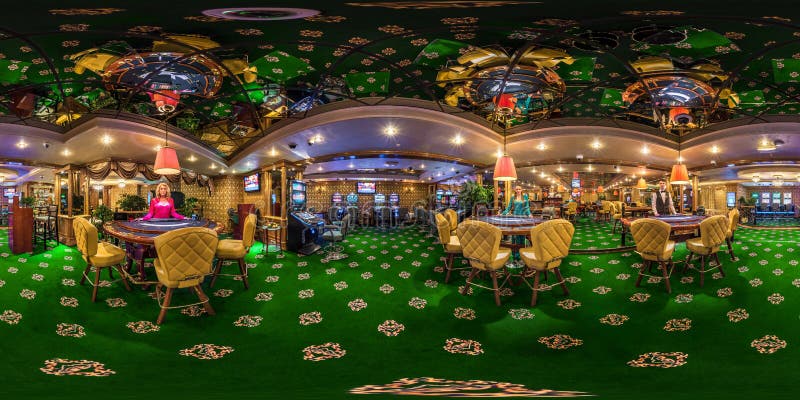 LAS VEGAS, USA - APRIL, 2017: full seamless hdri panorama 360 degrees angle view in interior elite luxury vip casino in green style in equirectangular spherical projection. VR content