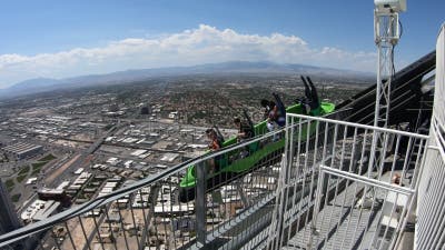 Las Vegas Roller Coaster Hangs Off Skyscraper