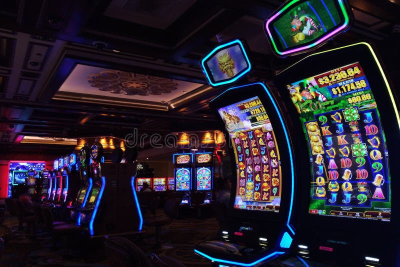 Las Vegas, USA - September 9, 2018: slot machines at Treasure Island Casino royalty free stock image Las Vegas, USA - September 9, 2018: slot machines at Treasure Island Casino royalty free stock image