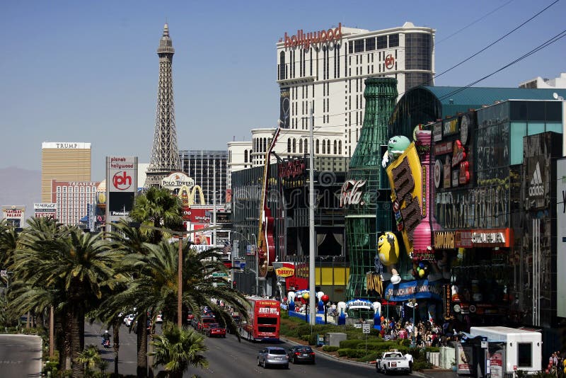 The historic Las Vegas Strip is shown during the day. The historic Las Vegas Strip is shown during the day.