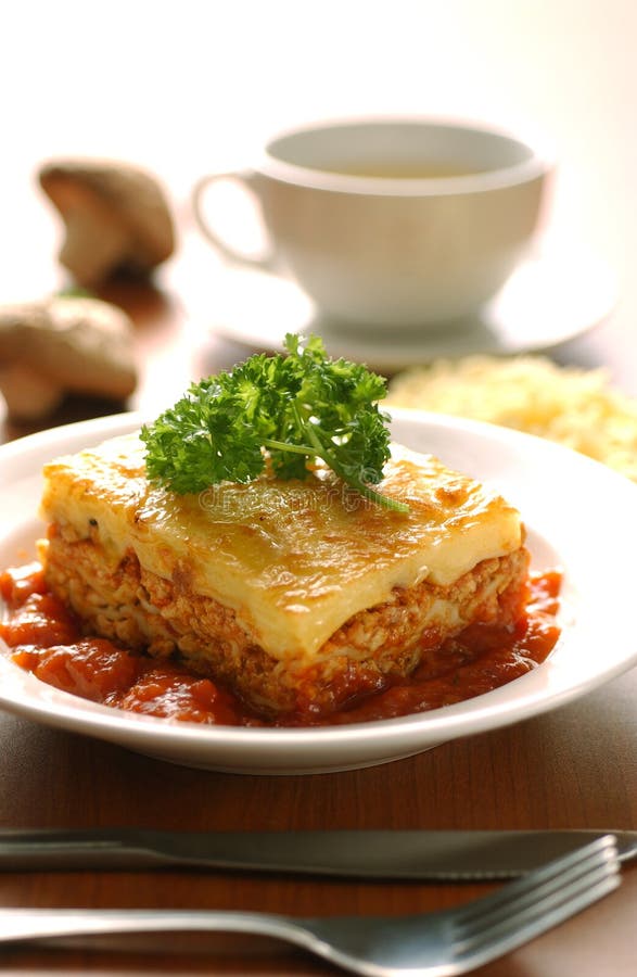 Lasagna stock image. Image of onion, cook, toasted, meal - 5660129
