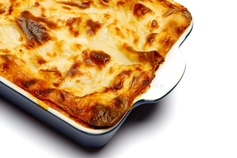 Lasagna in baking dish stock image. Image of lunch, golden 92016113
