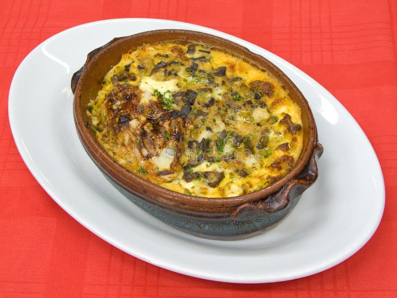 Lasagna in clay bowl stock image. Image of meal, pasta 12559067