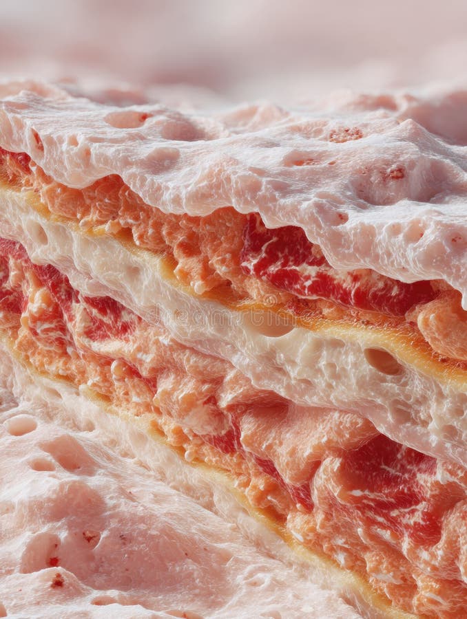 Lasagna med isbildstext, fryst i en detaljerad 3D-återgivning med ljus som förbättrar dess lager vektor illustrationer