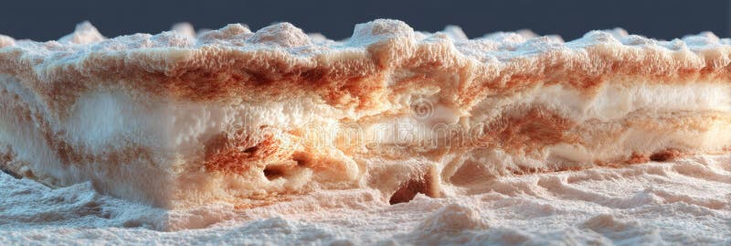 Lasagna med istexturskikt, fryst, med ostpasta och sås i en visuellt tilltalande 3D-återgivning stock illustrationer