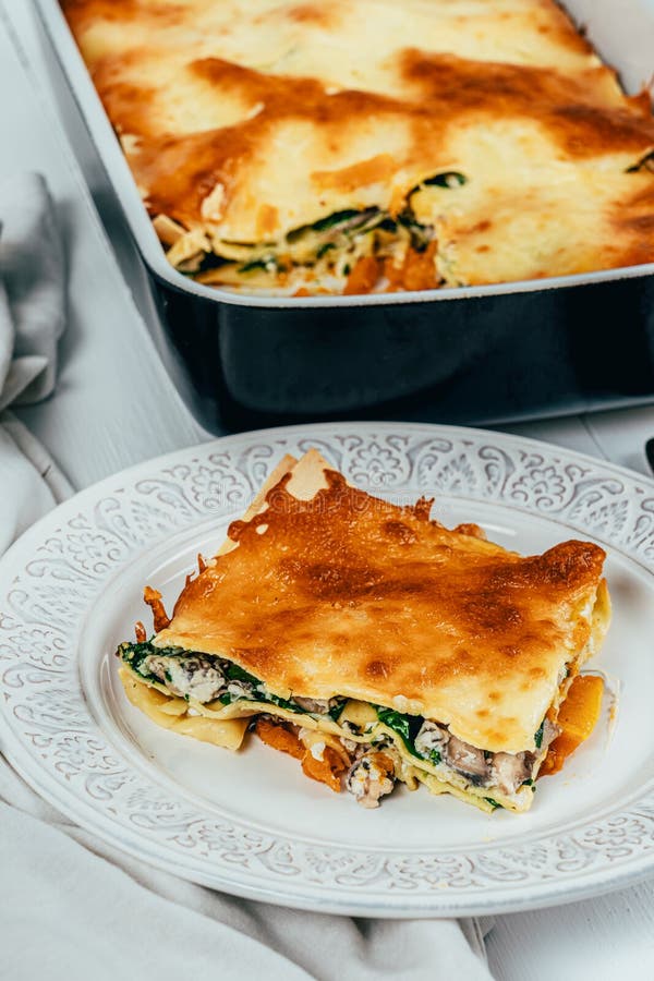 Lasagna Tray Bake with Butternut Squash, Spinach, Ricotta and