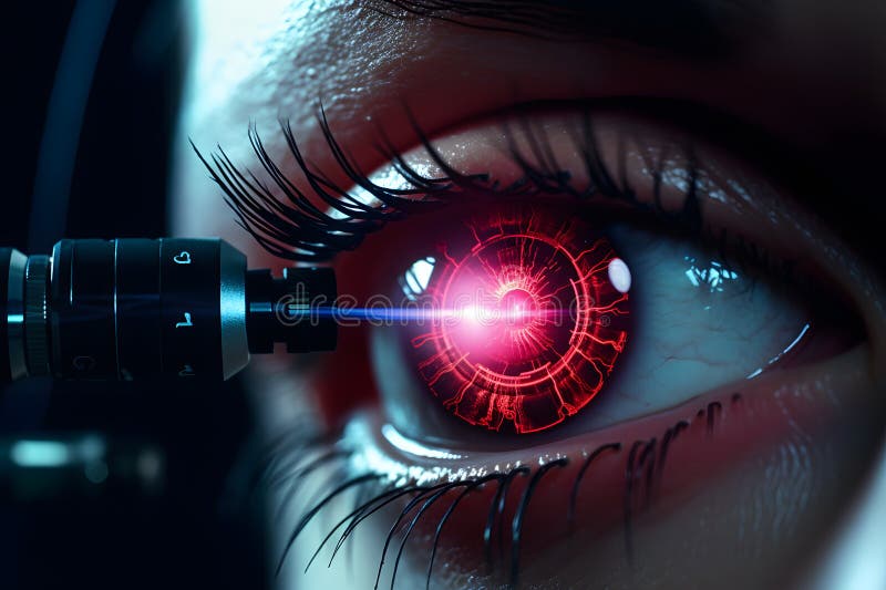 Laser beam in the eye stock image. Image of contact 302625265