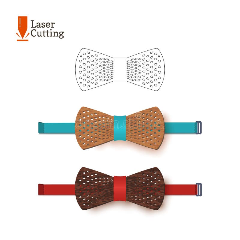 Laser cut bow-tie template for DIY. Vector silhouette for cutting a bow tie on a cnc, lathe made of wood, metal, plastic. The idea of design of a stylish accessory