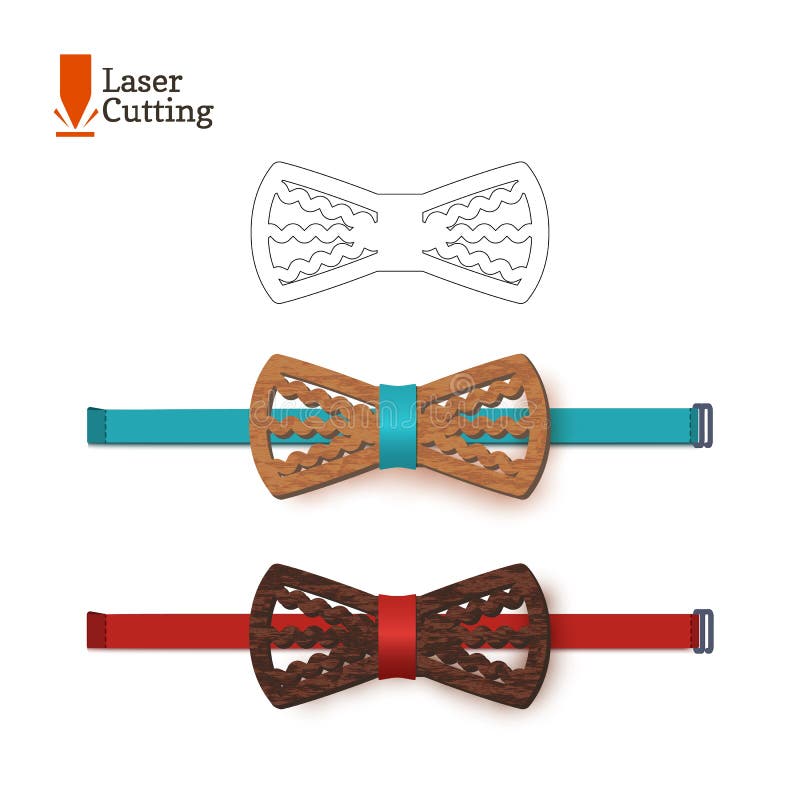 Laser Cut Bow-tie Template. Vector Silhouette for Cutting a Bow Tie on ...