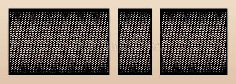 Laser cut pattern set. Vector design with trendy halftone grid, gradient effect