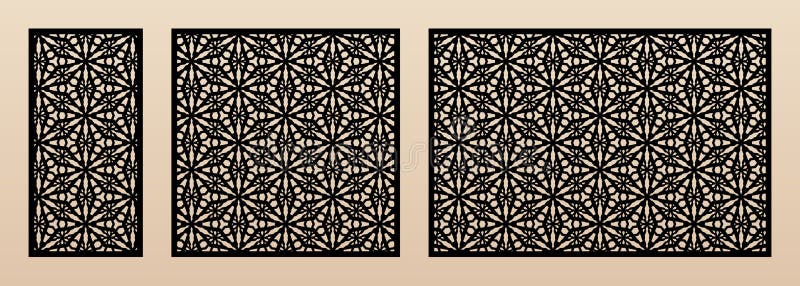 Laser cut pattern. Vector design with elegant geometric ornament, abstract grid