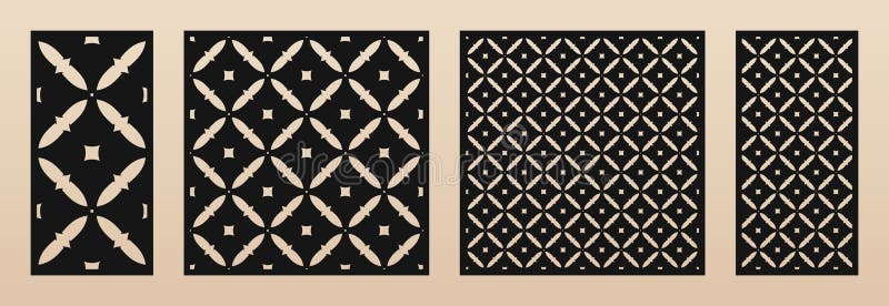 Laser cut patterns. Vector design with elegant geometric ornament, Arabian style royalty free illustration