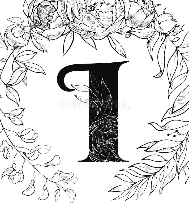 Flower Alphabet Letter C Pattern Stock Vector - Illustration of ornate ...