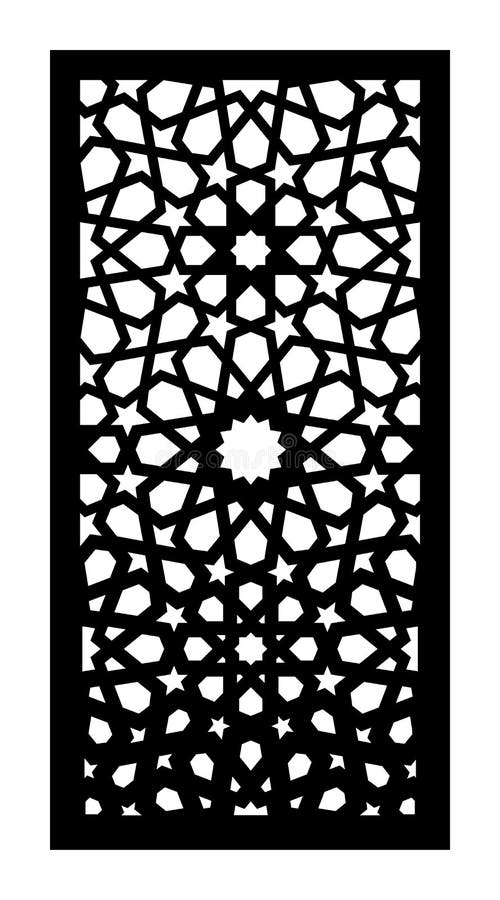 Laser cut vector panel, screen, fence, divider. Cnc decorative pattern, jali design, interior element. Islamic , arabic vector illustration