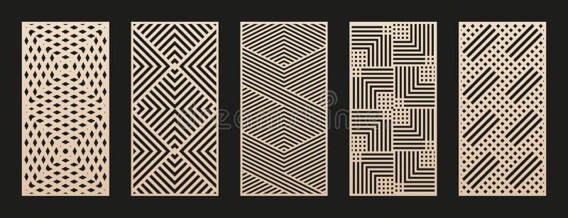 Laser Cut Vector Patterns. Cutting Templates with Geometric Line ...