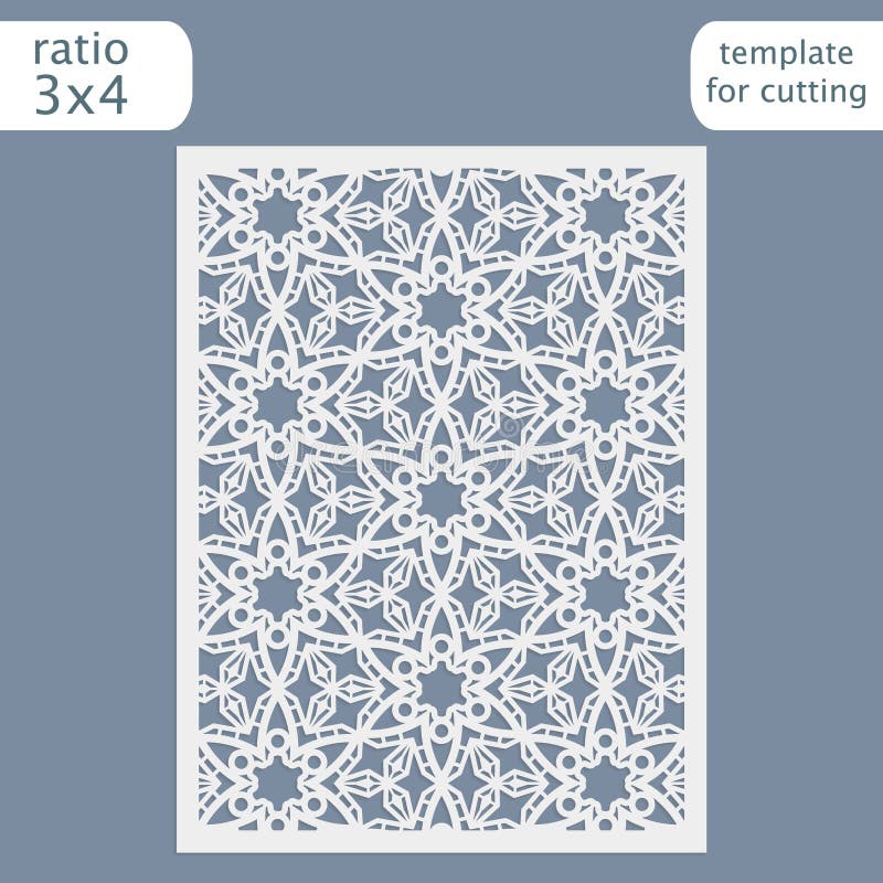 Laser Cut Wedding Invitation Card Template Cut Out Paper Card Lace