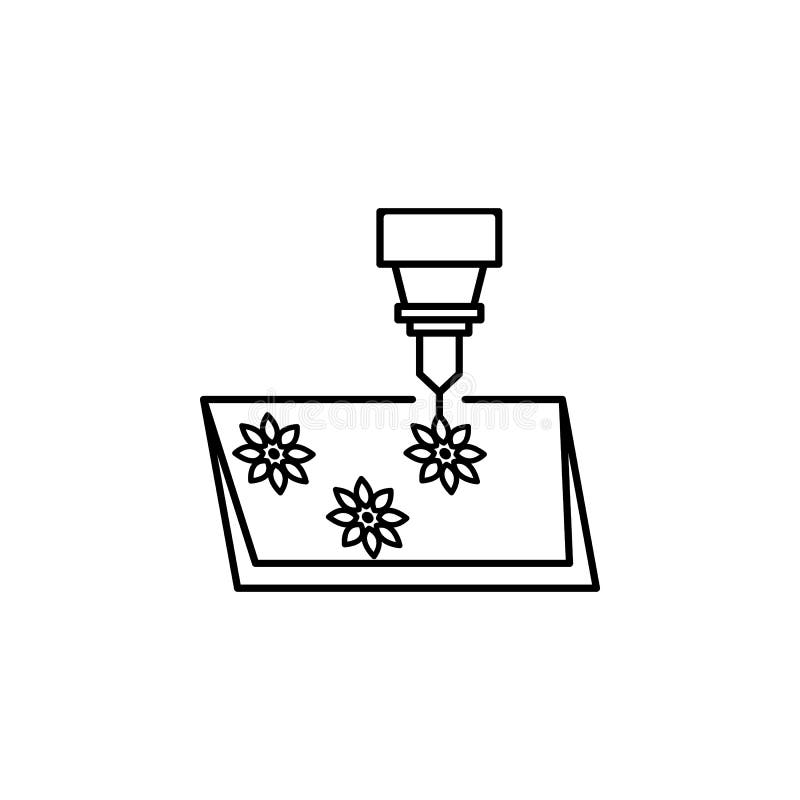 Laser cutting icon. Element of laser application in production for mobile concept and web apps illustration. Thin line icon for royalty free illustration