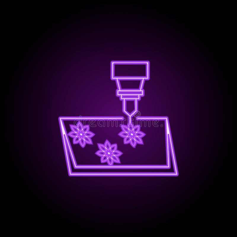 Laser cutting icon. Elements of Laser in neon style icons. Simple icon for websites, web design, mobile app, info graphics vector illustration