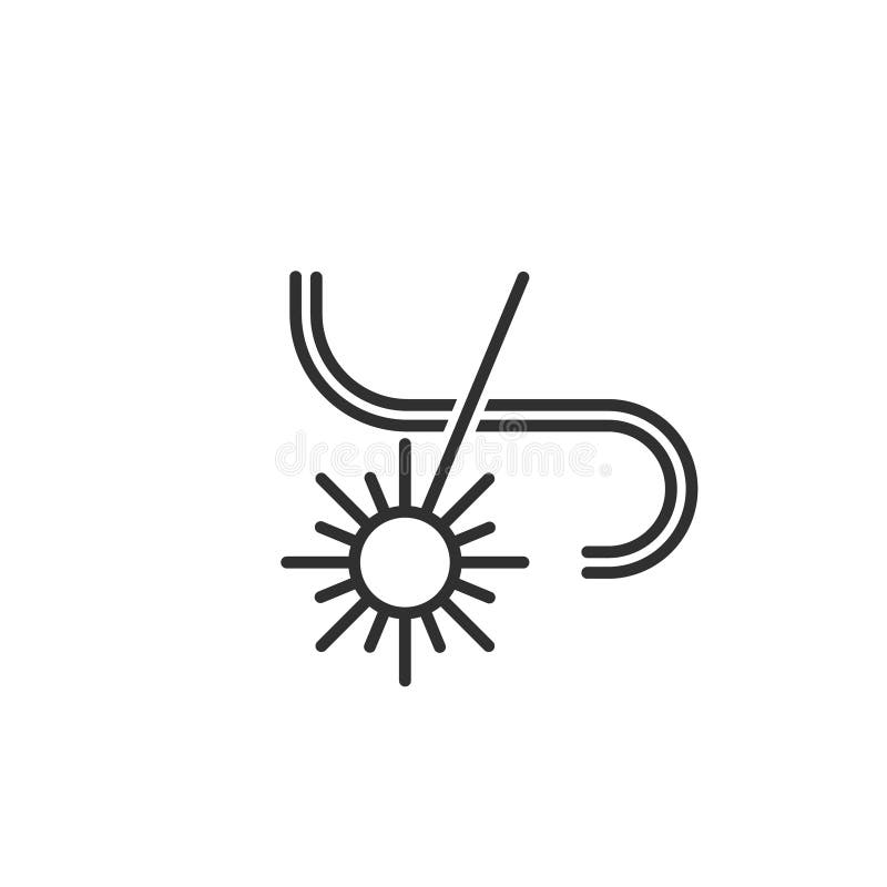 Laser Cutting Icon on White. Vector Sign Stock Vector Illustration of