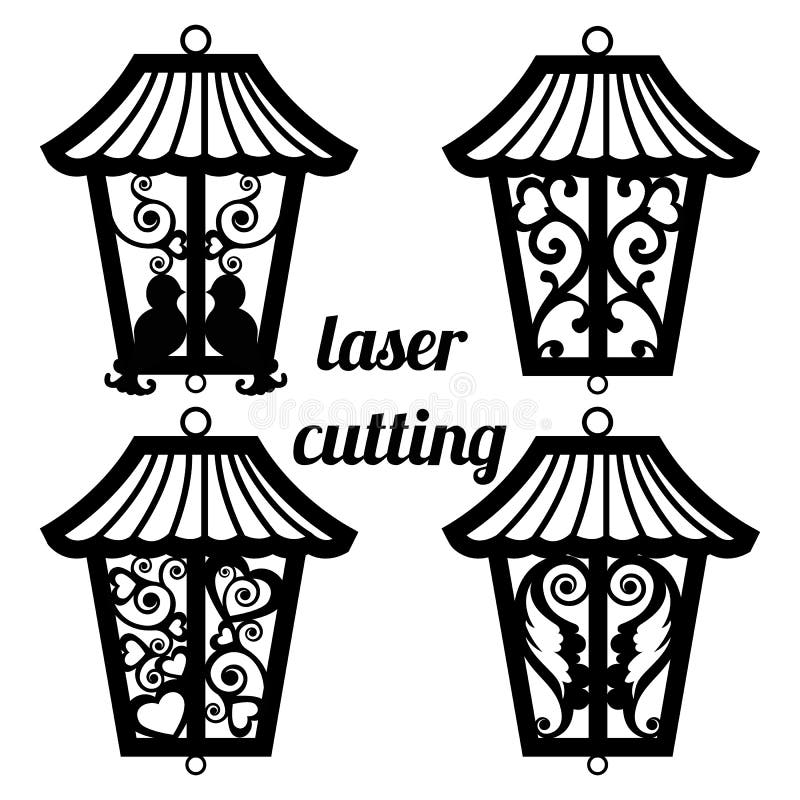 Laser cutting stencil stock illustration. Illustration of street