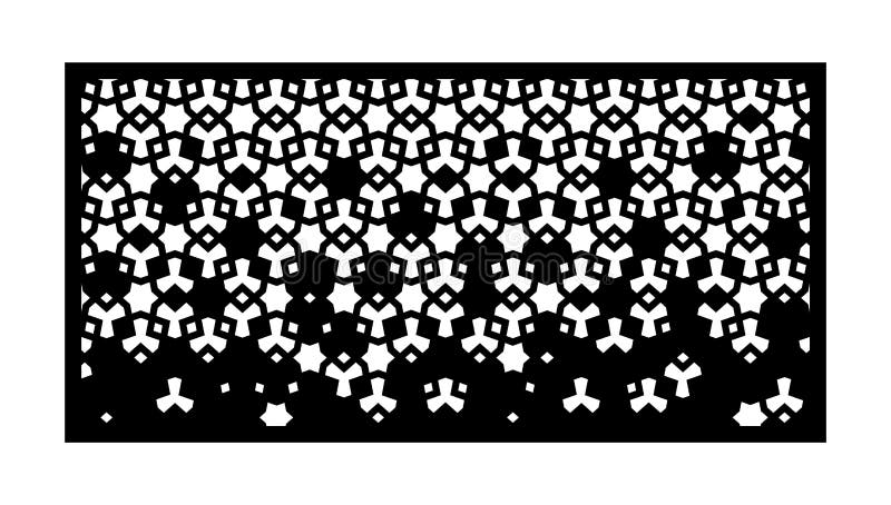 Laser cutting vector panel, screen, fence, divider. Cnc decorative pattern, jali design, interior decor. Islamic, arabic stock illustration
