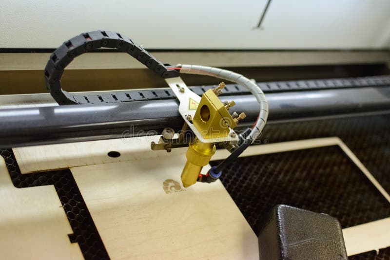 Laser Engraver, Laser Burning on Wood Stock Image Image of business