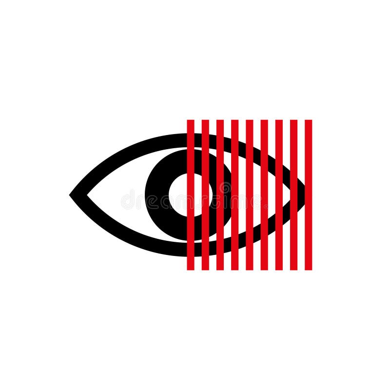 Laser Eye Correction Logo Minimal Style, Graphic Image of a Human Eye