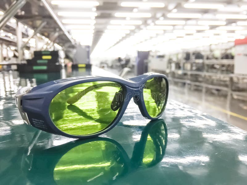 Laser Glasses in the Clean Room,protective Eye Wear. Stock Image