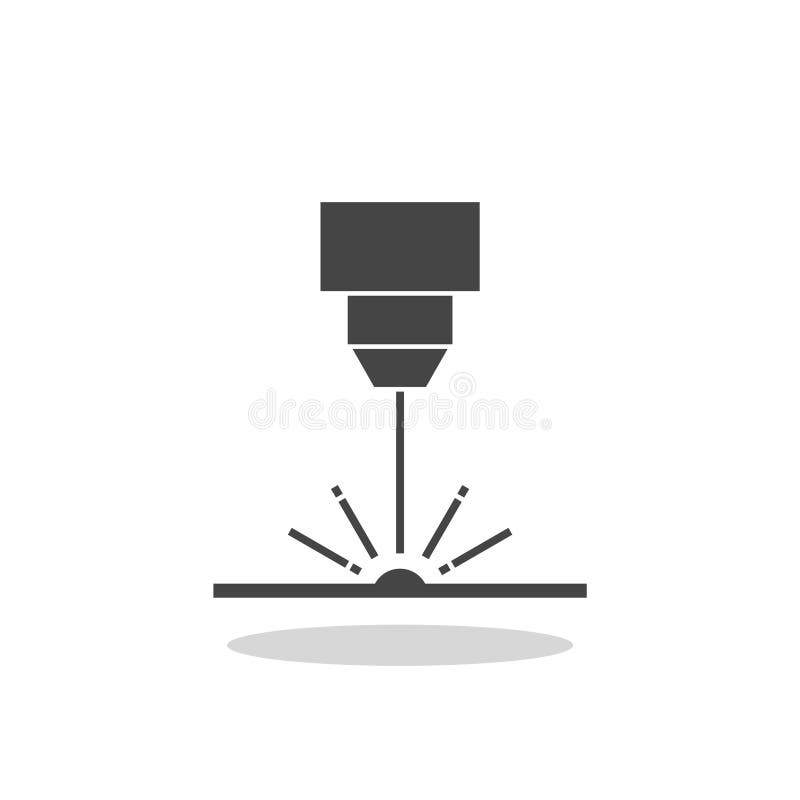 Laser icon, beam machine with shadow royalty free illustration